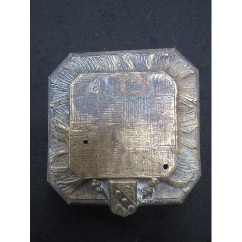 554 - A late 19th Century brass Inkwell in the form of a rotund Tudor period gentleman dressed in robes wi... 