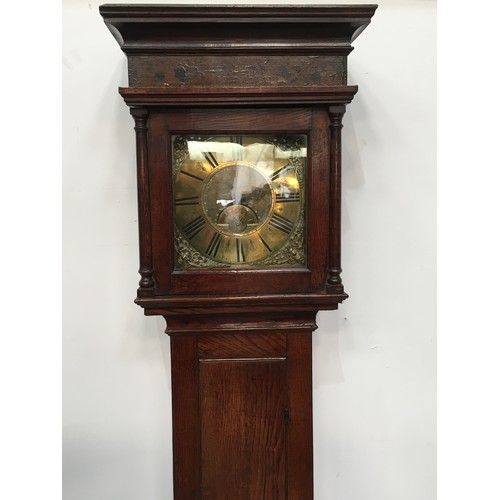 68 - An 18th Century 30 hour Longcase with brass square dial with single hand by F. Bayley, Uttoxeter wit... 