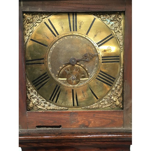 68 - An 18th Century 30 hour Longcase with brass square dial with single hand by F. Bayley, Uttoxeter wit... 