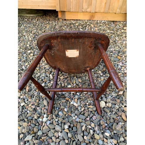 89 - A 19th Century American hoopback child's Chair on simulated bamboo supports, bearing label to unders... 