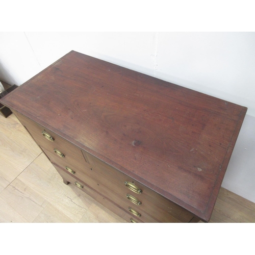 137 - A 19th Century mahogany Chest of two short and three long drawers mounted upon splayed feet 3ft 4in ... 