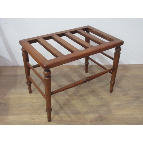 143 - An oak Luggage Rack 2ft W x 1ft 6in H and a pair of Victorian walnut Dining Chairs 3ft 2in H