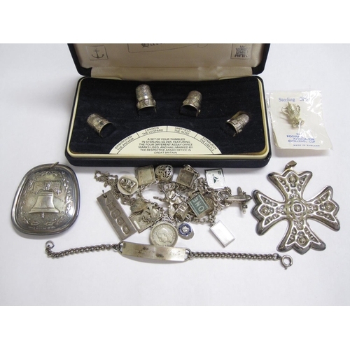 218 - Collection of silver Jewellery including Charm Bracelet.