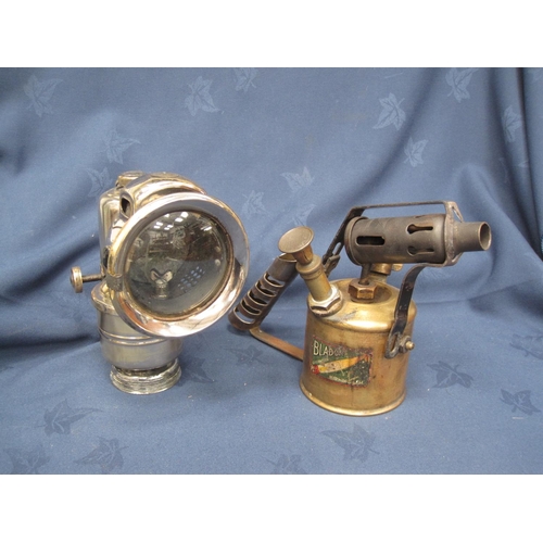 274 - An old brass Bicycle Lamp and a Bladon Blow Torch