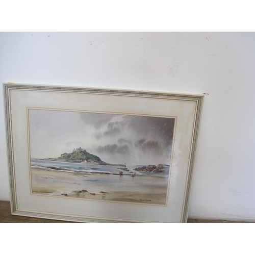 343 - ASHTON CONNELL. 'Approaching Rain, St Michael's Mount', signed, watercolour, 14 1/2 x 21 in. Provena... 