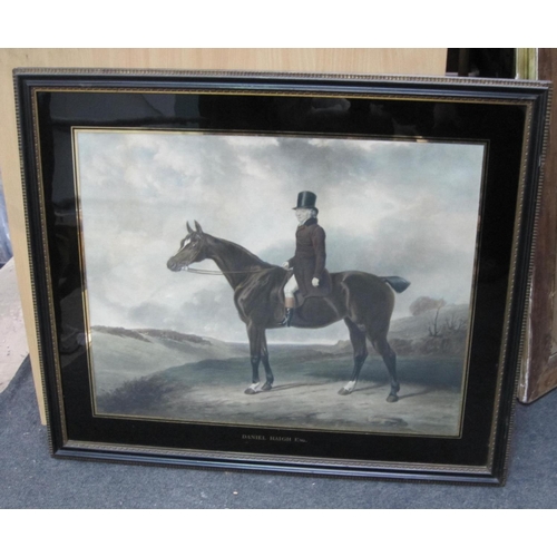 351 - W.GILLEN AFTER ABRAHAM COOPER. Daniel Haigh on horseback, colour mezzotint, with inscription on labe... 