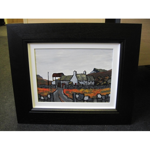 358 - DAVID BARNES. Anglesey Farm, signed on the reverse, oil on board, 12 x 16 in.