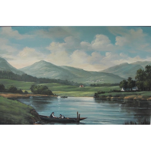 363 - SALVATORE COLACICCO. Tranquil river landscapes, signed (one indistinctly), oil on panel, 12 x 20 in,... 