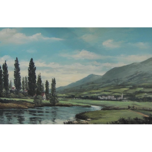 363 - SALVATORE COLACICCO. Tranquil river landscapes, signed (one indistinctly), oil on panel, 12 x 20 in,... 