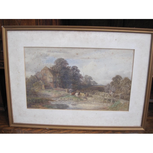 365 - EDMUND JOHN NIEMANN. On a river by a watermill, signed, watercolour, 16 1/2 x 23 in; a watercolour b... 