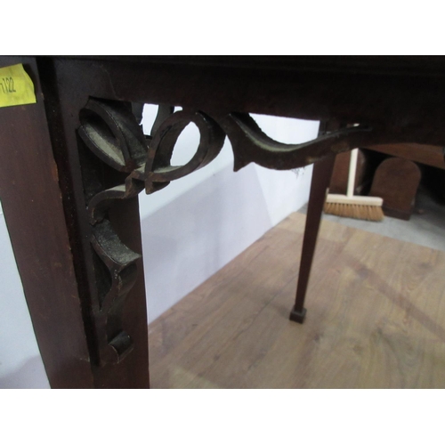 381 - A Chippendale style mahogany Table with fretwork frieze 2ft 4in W x 2ft 4in H A/F and a 19th Century... 