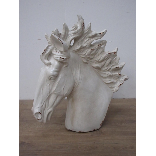 384 - A modern sculpture of a Horse's Head 1ft 10in H