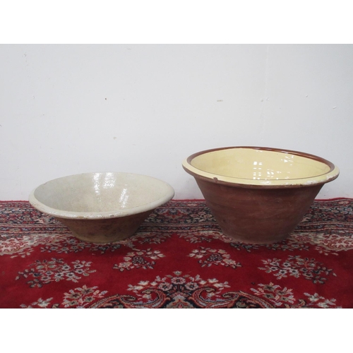 430 - Two large glazed pottery Bowls both 1ft 8in D