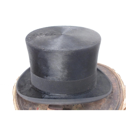 433 - A Scott & Co black silk Top Hat in leather box and a Christy's black Top Hat in card box