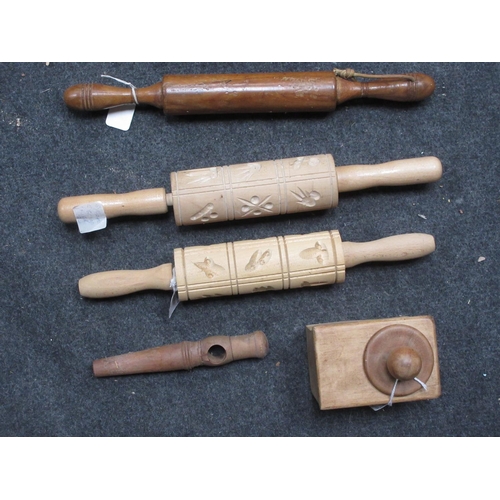 49 - Seven old wooden Rolling Pins and a Sugar Crusher to be used with a Rolling Pin