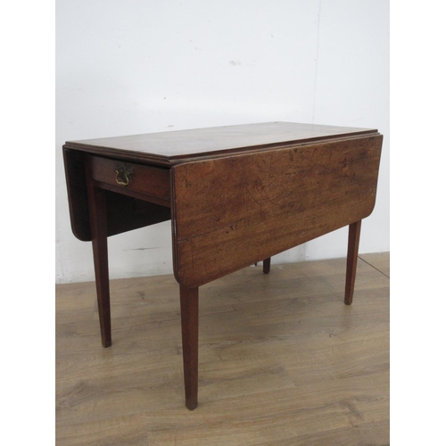 510 - A 19th Century mahogany Pembroke Table fitted end drawer on square cut tapering supports 3ft 5in W x... 