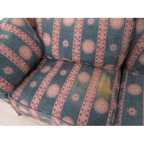 517 - A blue and gold sun upholstered Knole Sofa 6ft 8in W x 2ft 5in H