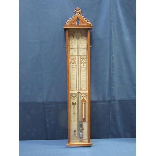 62 - An oak cased Fitzroy Barometer 43in H