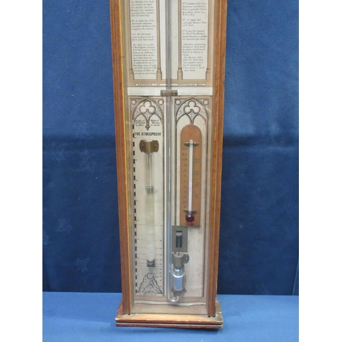 62 - An oak cased Fitzroy Barometer 43in H