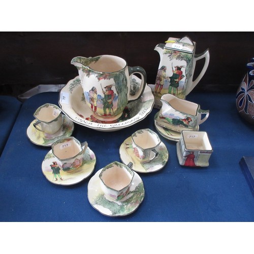 294 - A Royal Doulton Robin Hood Coffee Service, Jug and Bowl