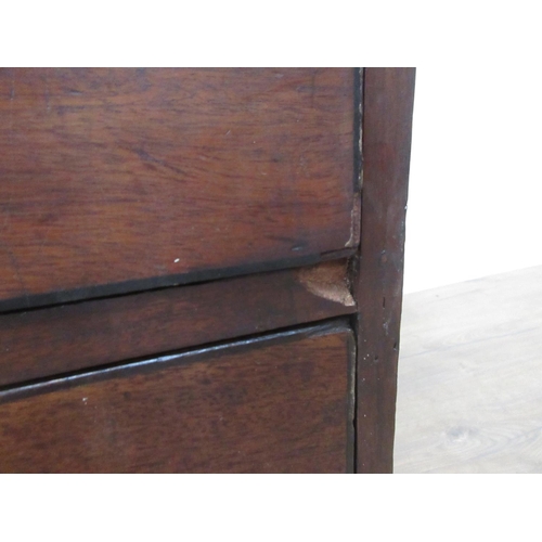 80 - A Victorian mahogany Chest of two short and four long drawers with moulded top and turned knobs lack... 