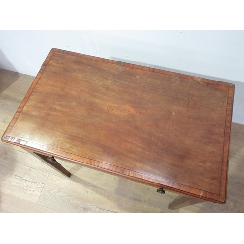 98 - A 19th Century mahogany single drawer Side Table with moulded top mounted on square cut supports 2ft... 