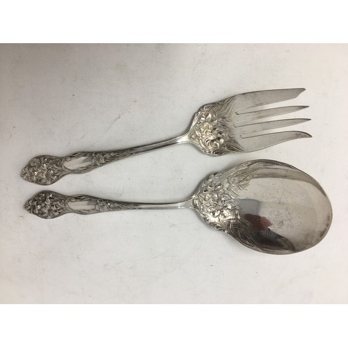 261 - A pair of Stratford Silver Company Servers with lily decorated bowls and stems.