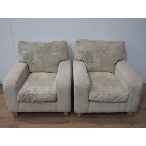 307 - Four modern cream upholstered Armchairs 2ft 9in W x 2ft 6in H