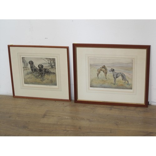 319 - HENRY WILKINSON. 'Following the Hounds', pencil, signed and indistinctly numbered, colour etching, p... 