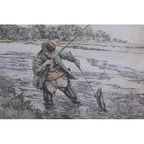 320 - HENRY WILKINSON. 'The Fisherman'; and 'Retrieving the Pheasant', pencil, signed and numbered 8/150, ... 