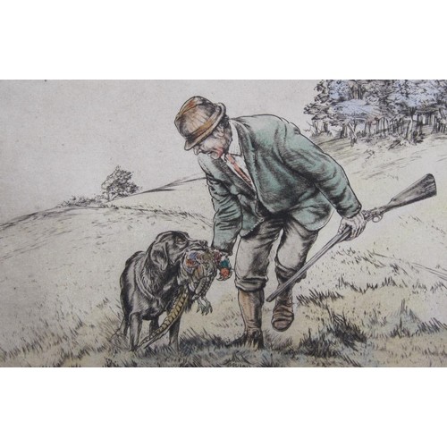 320 - HENRY WILKINSON. 'The Fisherman'; and 'Retrieving the Pheasant', pencil, signed and numbered 8/150, ... 