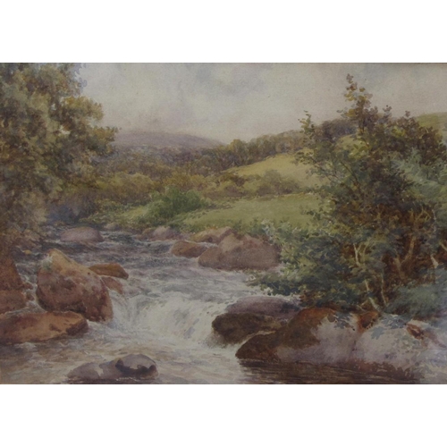 326 - ROBERT BRANDARD. A Rocky River Torrent, signed, watercolour, 10 x 13 in; together with a miscellaneo... 