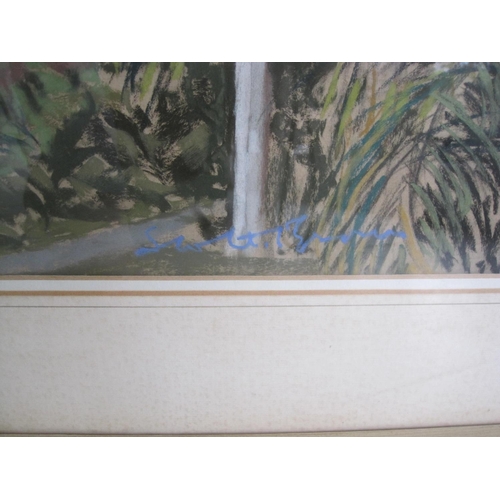 329 - WALTER GRAHAM SCOTT-BROWN. Palm trees, British Virgin Islands, signed, pastel, 15 x 22 in. Provenanc... 