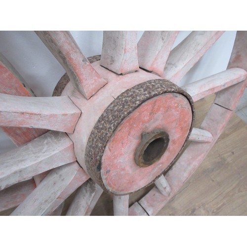 558 - A pair of old wooden Cart Wheels 4ft 1in D