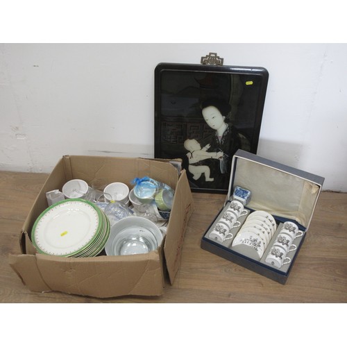 520 - A boxed set of Royal Worcester Coffee Cups and Saucers, other assorted ceramics and a glass Oriental... 