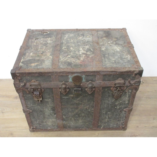 147 - A metal bound Silver Chest with fitted interior 2ft 6in W x 2ft H A/F