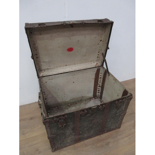 147 - A metal bound Silver Chest with fitted interior 2ft 6in W x 2ft H A/F