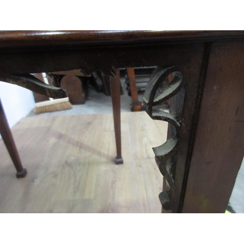 381 - A Chippendale style mahogany Table with fretwork frieze 2ft 4in W x 2ft 4in H A/F and a 19th Century... 