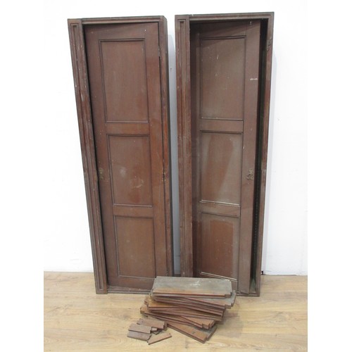 546 - Two antique single door Cupboards 5ft 7in H x 1ft 8in W