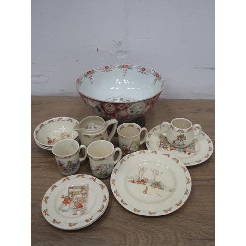 754 - A quantity of Bunnykins China and a Chinese Bowl on stand