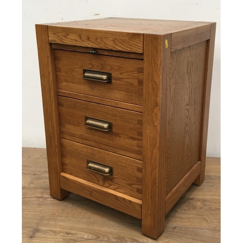 100 - A reproduction Chest of three drawers with pull-out slide, 2ft 4in H x 20in W