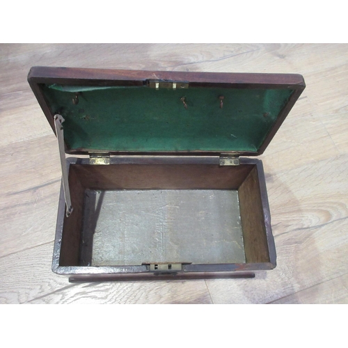 124 - A marquetry Sewing Box, and two Tea Caddies (both lack interior)