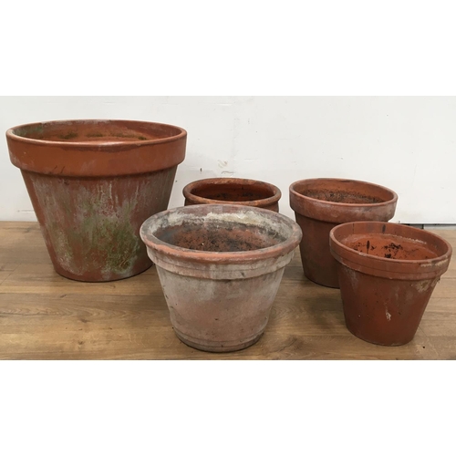 137 - Five terracotta Plant Pots