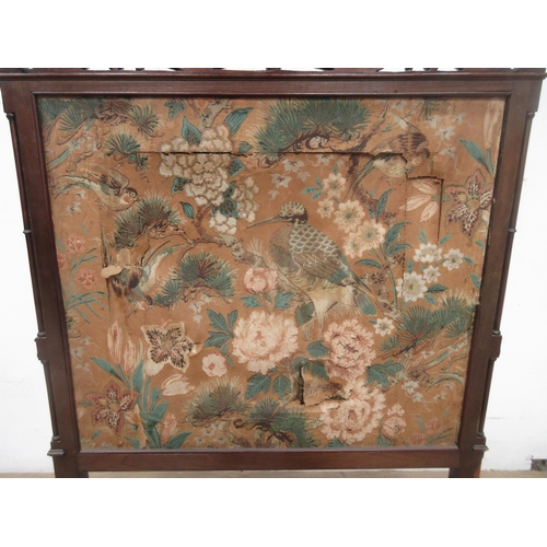 150 - A 19th Century mahogany Firescreen with tapestry panel flanked by cluster columns, 3ft H A/F