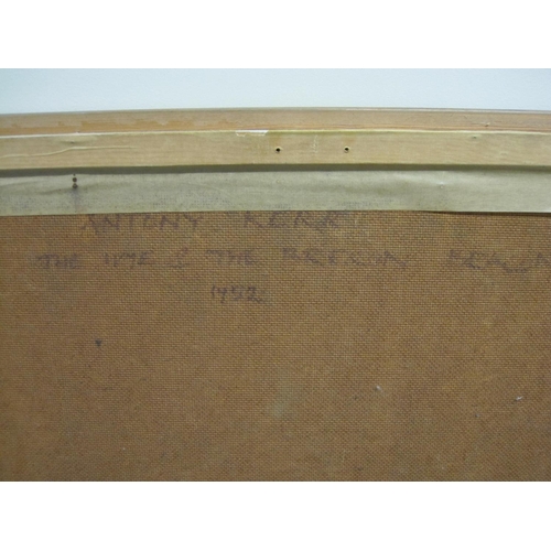 240 - ANTHONY KERR. The Wye and the Brecon Beacons (1952) inscribed on the reverse, oil on canvas board, 2... 