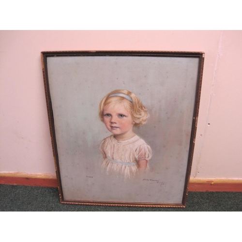 245 - NESTA WARREN. 'Susan', a portrait of a young girl, signed and dated 1935, pastel, 24 x 19 in.