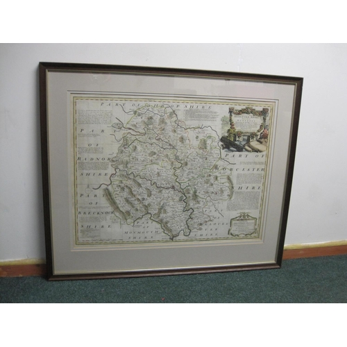 254 - EMANUEL BOWEN. 'An Accurate Map of Herefordshire Divided into its Hundreds (1762), engraved map, col... 