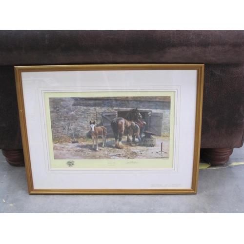 266 - AFTER DAVID SHEPHERD. Spring ploughing, reproduction in colours, pencil signed and numbered 719-850,... 