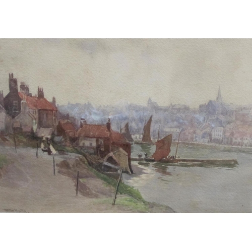 276 - WILLIAM TATTON WINTER. A coast town, signed, watercolour, 9 1/2 x 14 in.