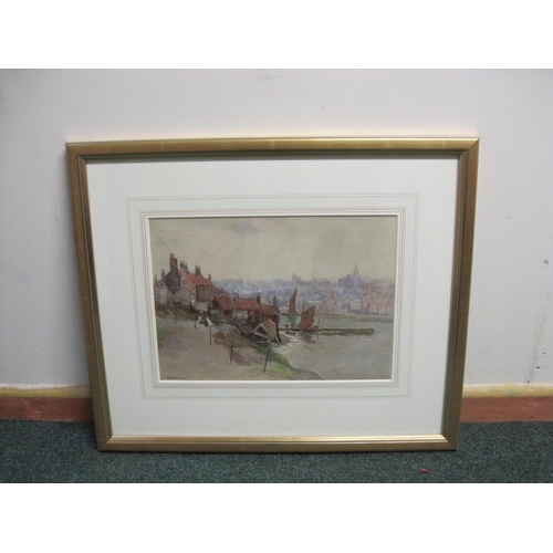 276 - WILLIAM TATTON WINTER. A coast town, signed, watercolour, 9 1/2 x 14 in.